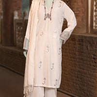 Lawn White Stitched Suit - J. Junaid Jamshed