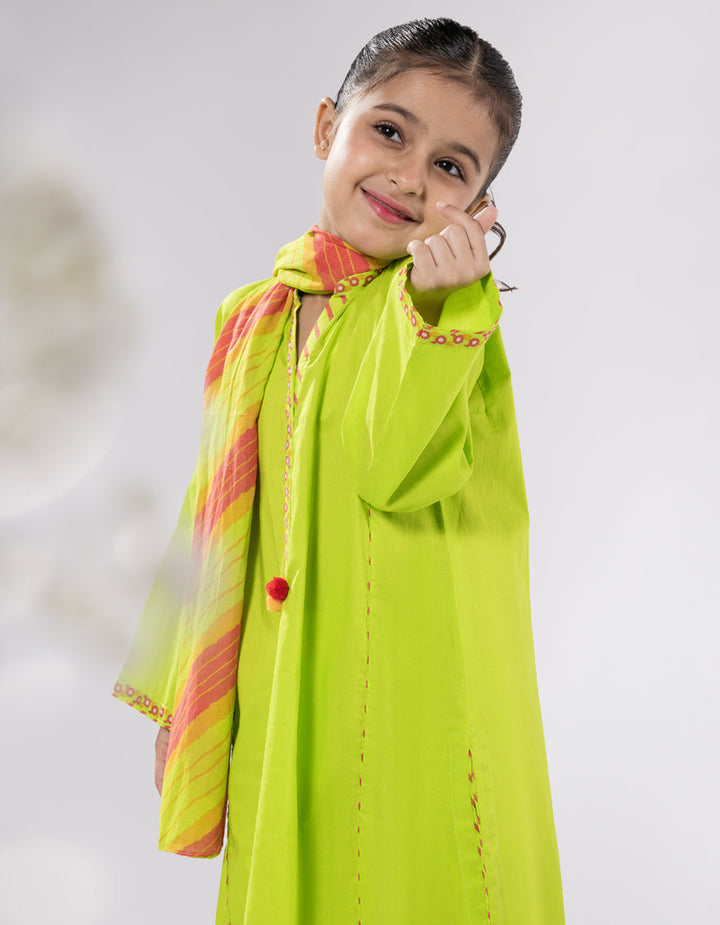 Lawn Green Stitched Suit - J. Junaid Jamshed