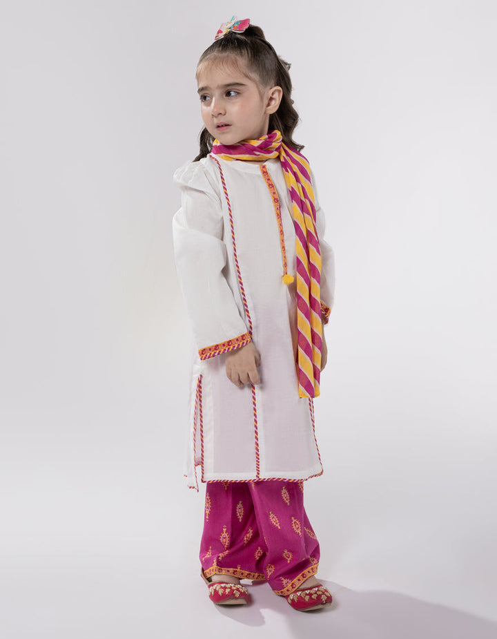 Lawn White Stitched Suit - J. Junaid Jamshed