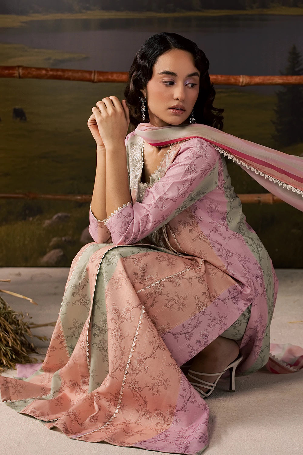Dobby Lawn Multi Stitched Suit - Vanya