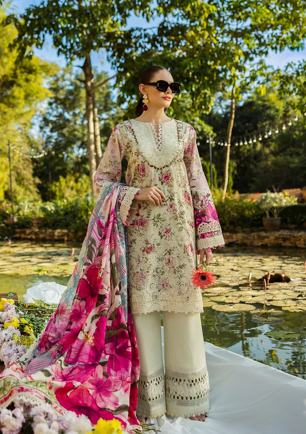 Roses & Whites - Elaf Premium Chikankari Stitched Collection