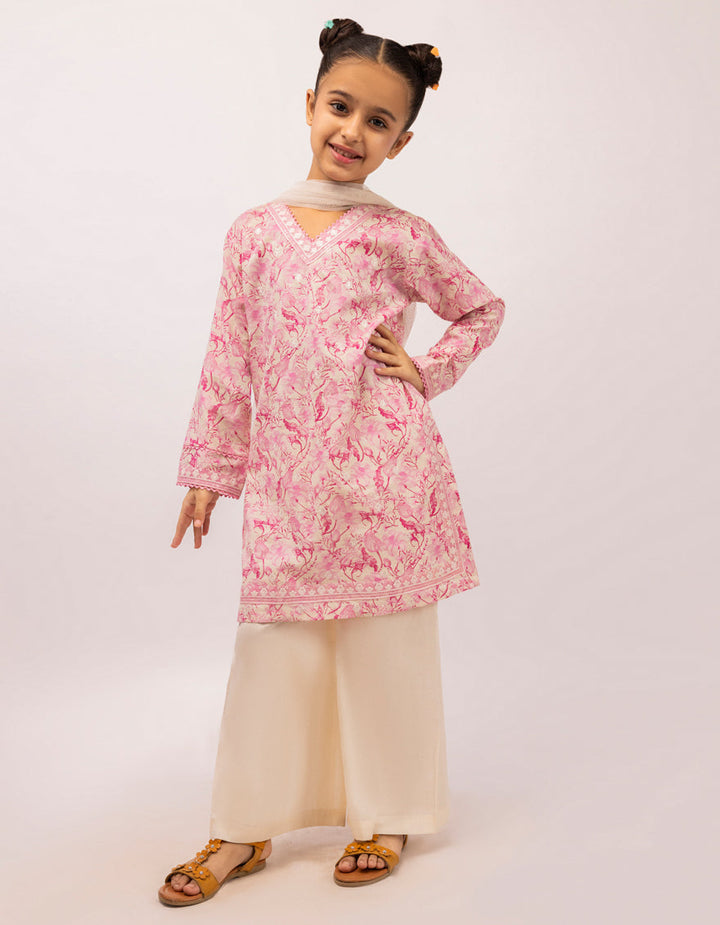 Dobby Pink Stitched Suit - J. Junaid Jamshed