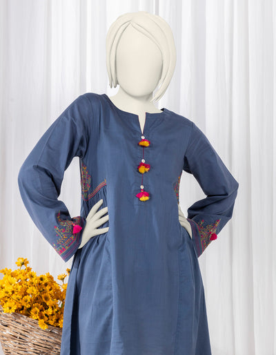 Textured Blue Kurti - J. Junaid Jamshed