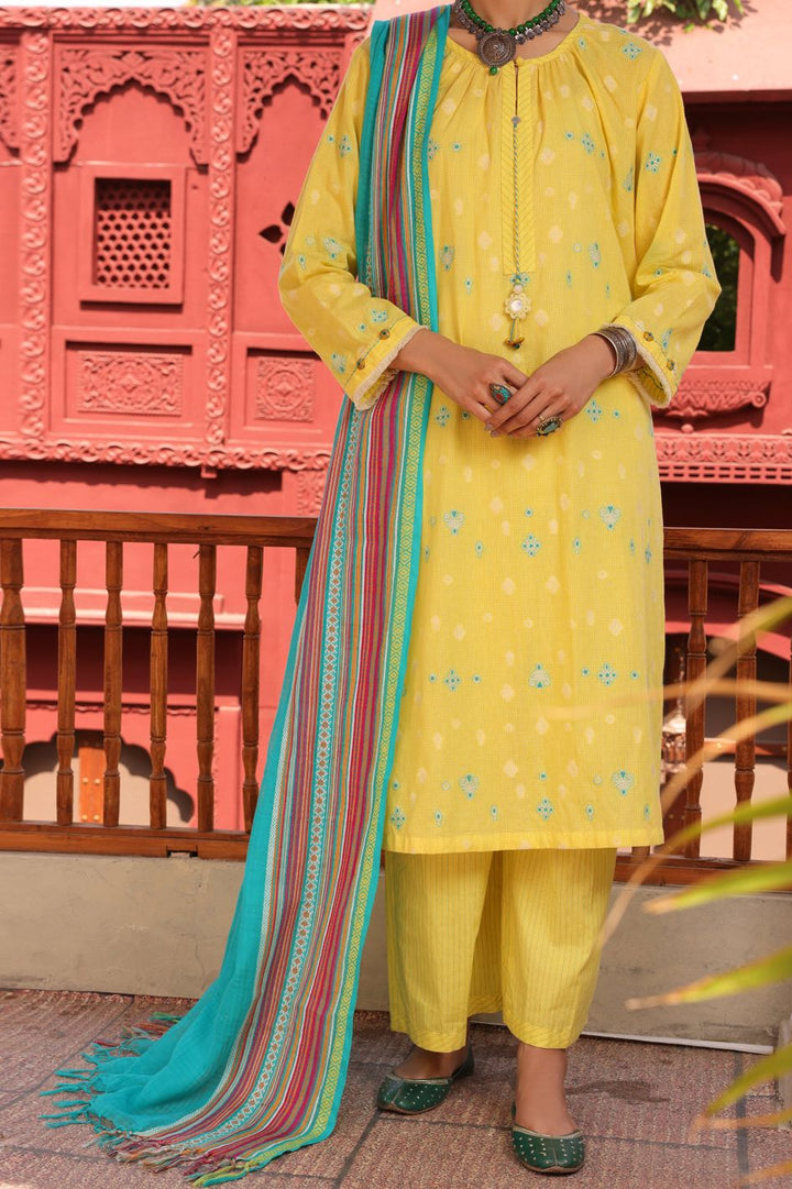 Lawn Yellow 3 Piece Suit - Almirah
