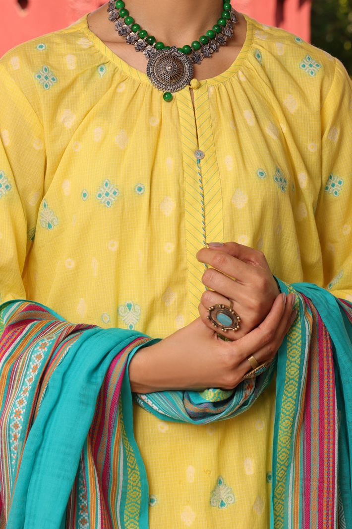 Lawn Yellow 3 Piece Suit - Almirah