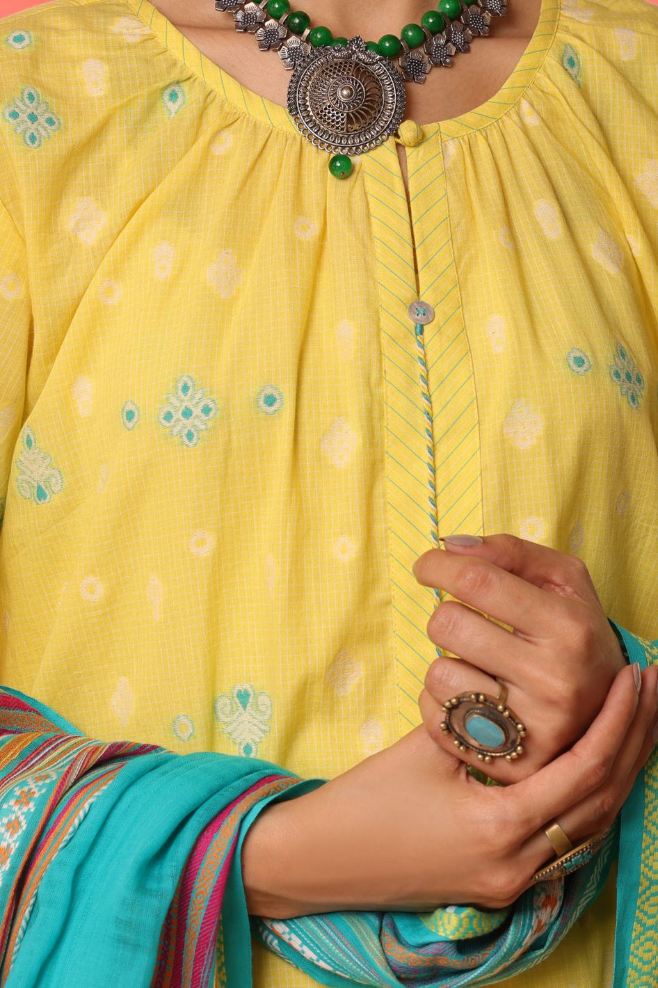 Lawn Yellow 3 Piece Suit - Almirah