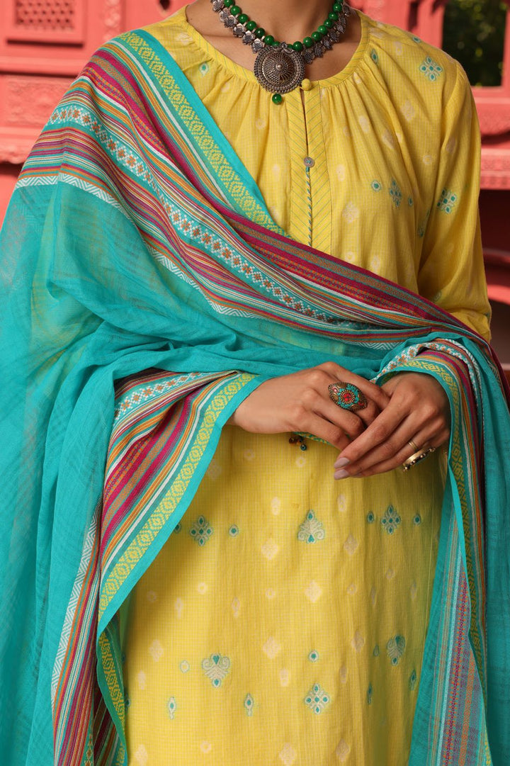 Lawn Yellow 3 Piece Suit - Almirah