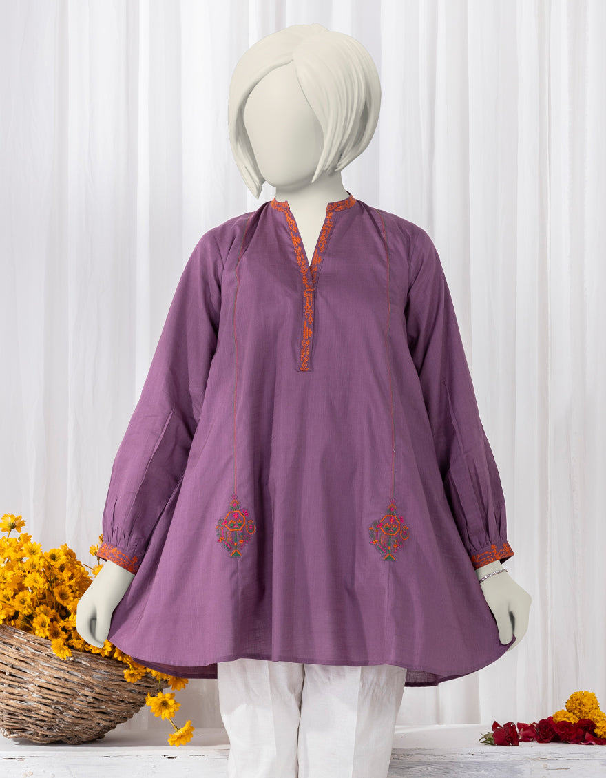 Textured Purple Kurti - J. Junaid Jamshed