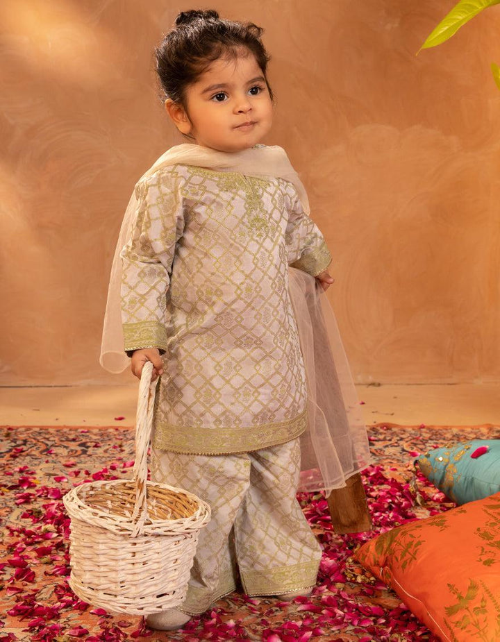 Silk Green Stitched Suit - J. Junaid Jamshed