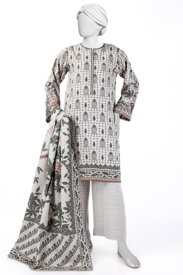 Khaddar Off White Stitched Suit - J. Junaid Jamshed