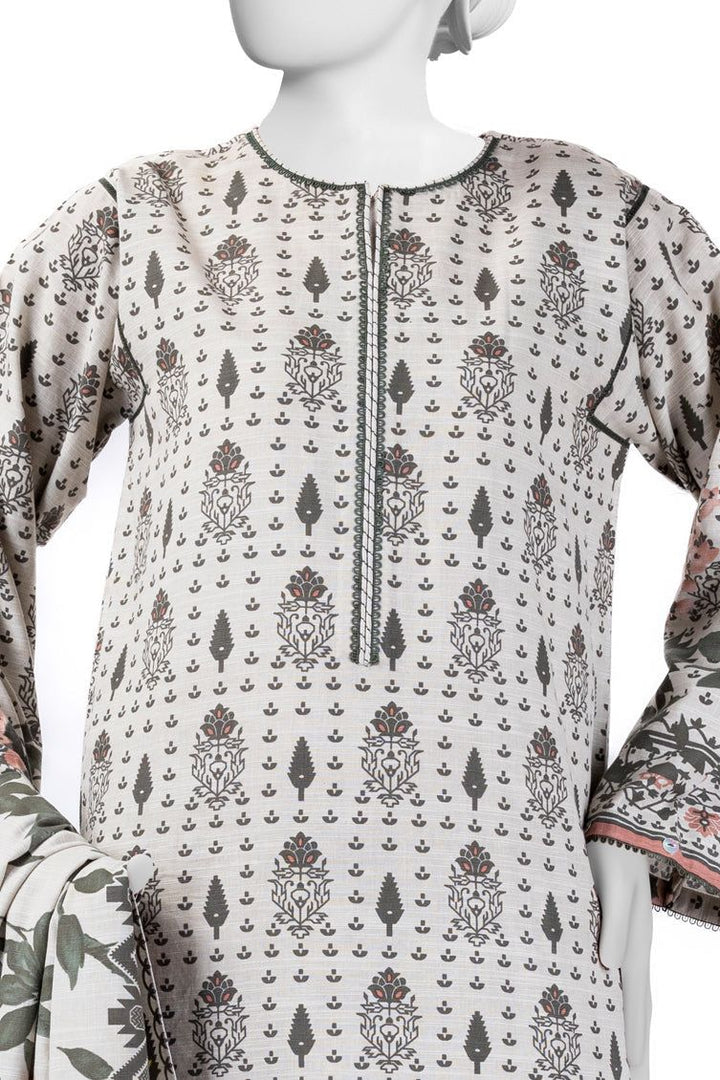Khaddar Off White Stitched Suit - J. Junaid Jamshed
