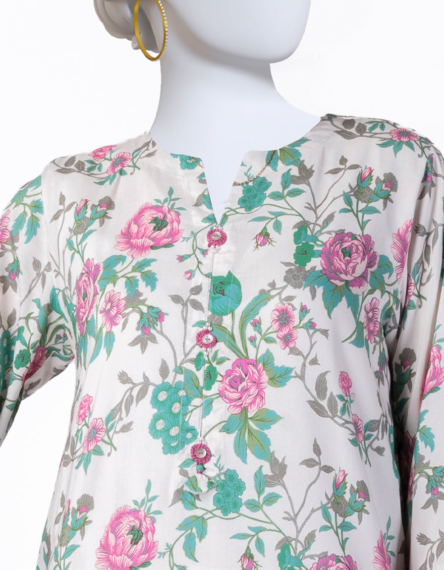 Linen White Stitched Suit - J. Junaid Jamshed