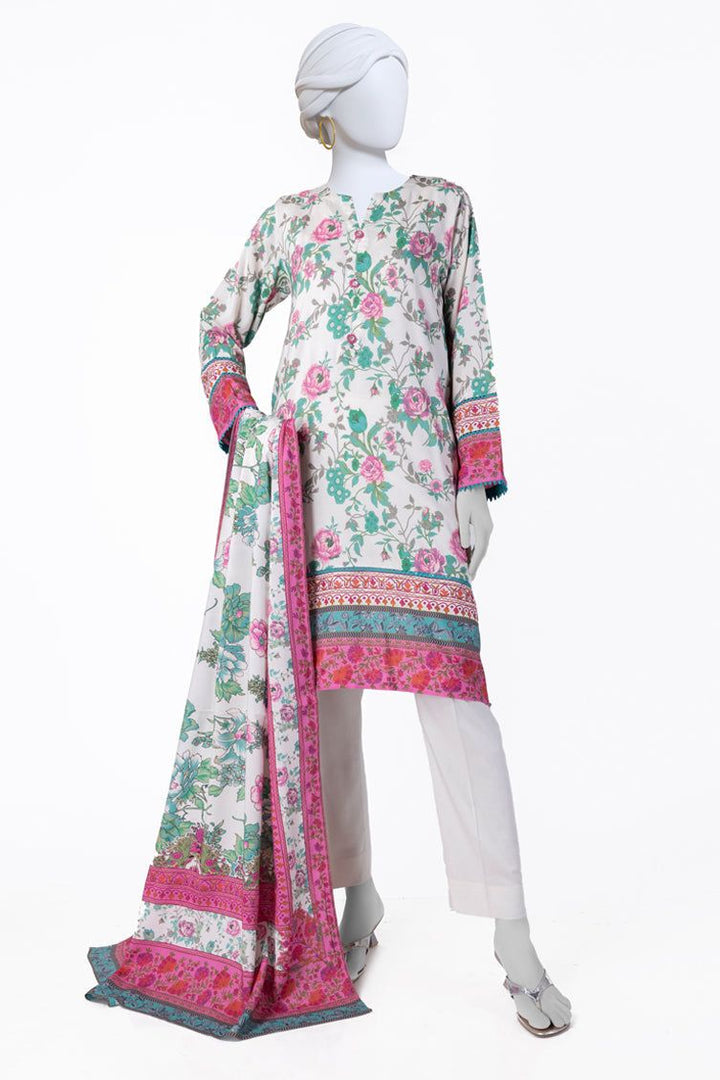 Linen White Stitched Suit - J. Junaid Jamshed