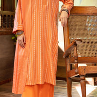 Yarn Dyed Peach Unstitched Suit - Almirah
