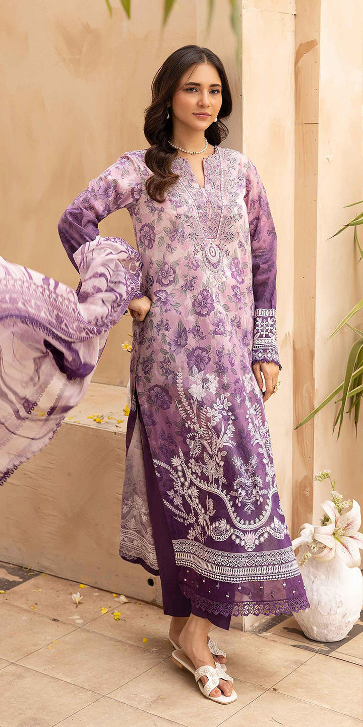 Lawn Purple Stitched Suit - Kesariya Vol III by Nureh