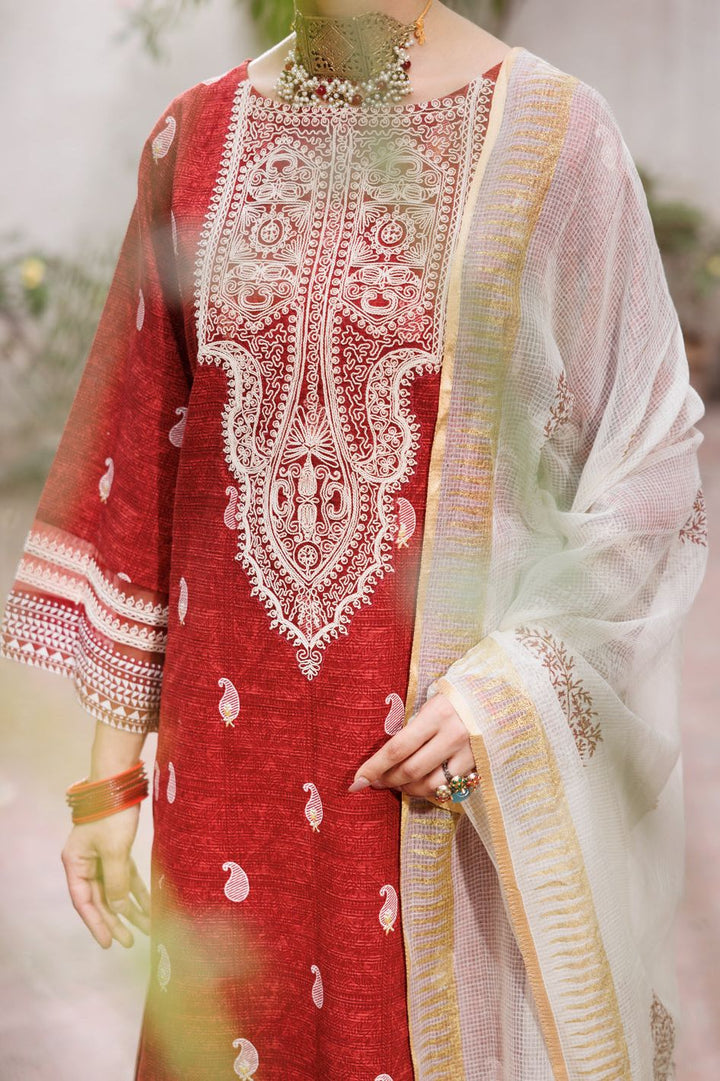 Dobby Cotton Maroon Stitched Suit - Almirah