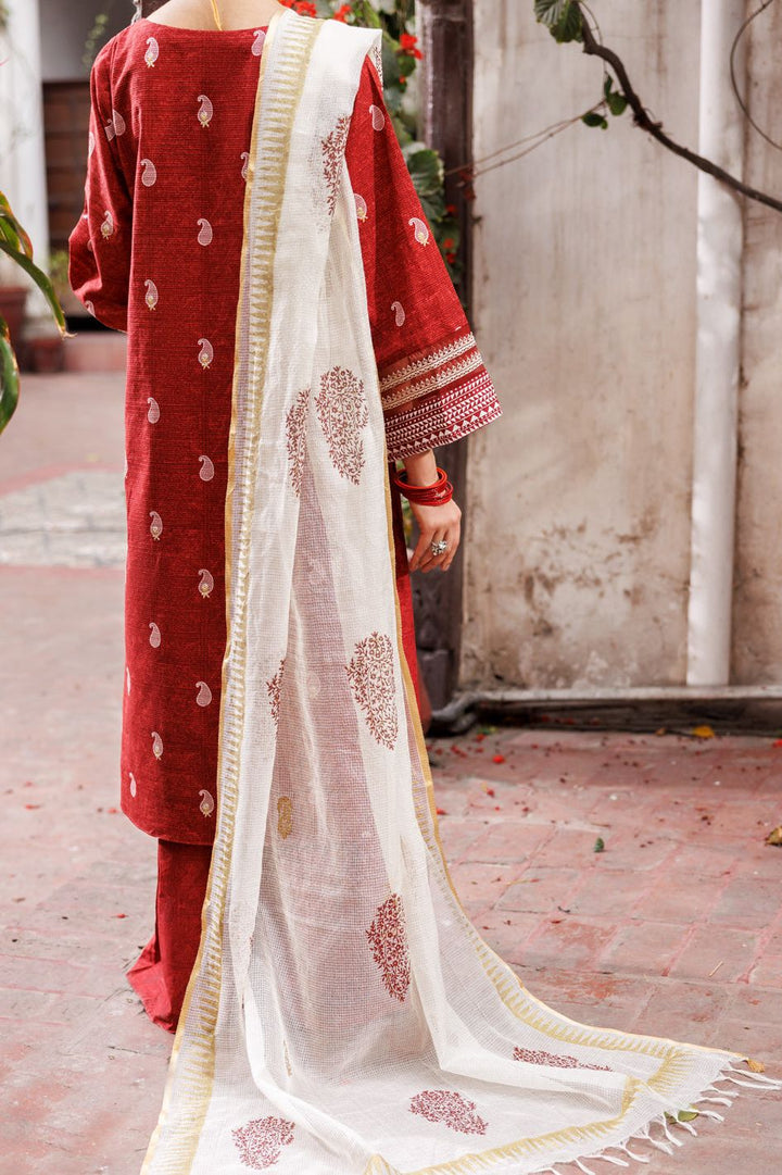 Dobby Cotton Maroon Stitched Suit - Almirah