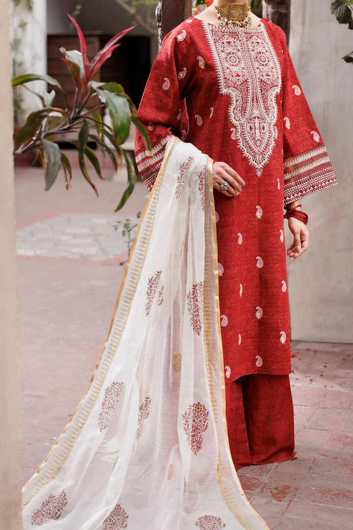 Dobby Cotton Maroon Stitched Suit - Almirah