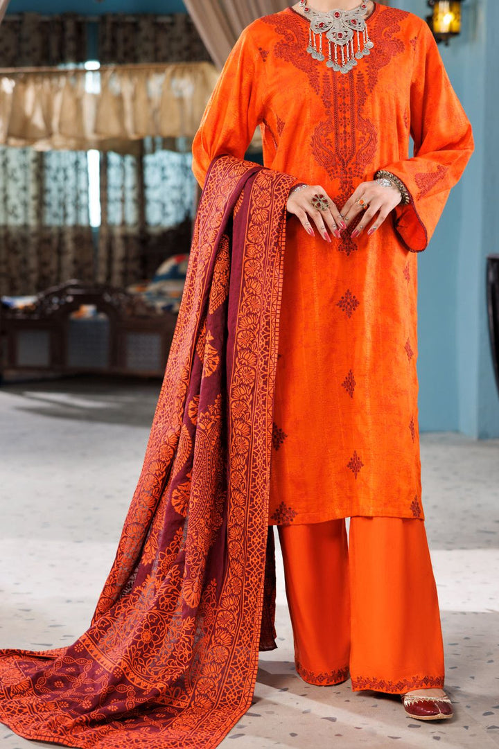 Cotton Dobby Orange Stitched Suit - Almirah