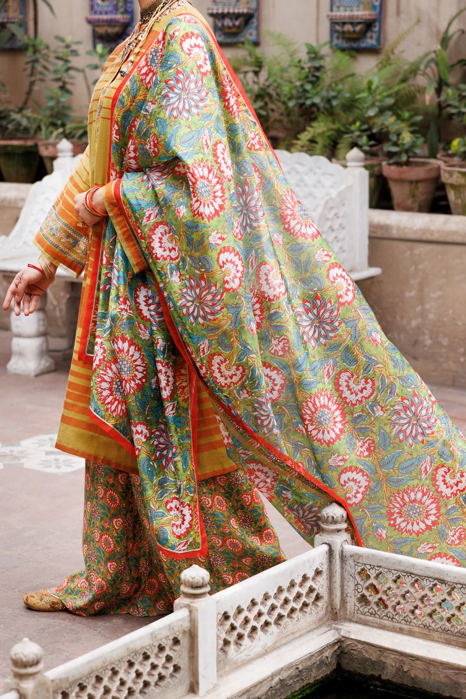 Yarn Dyed Mehndi Stitched Suit - Almirah