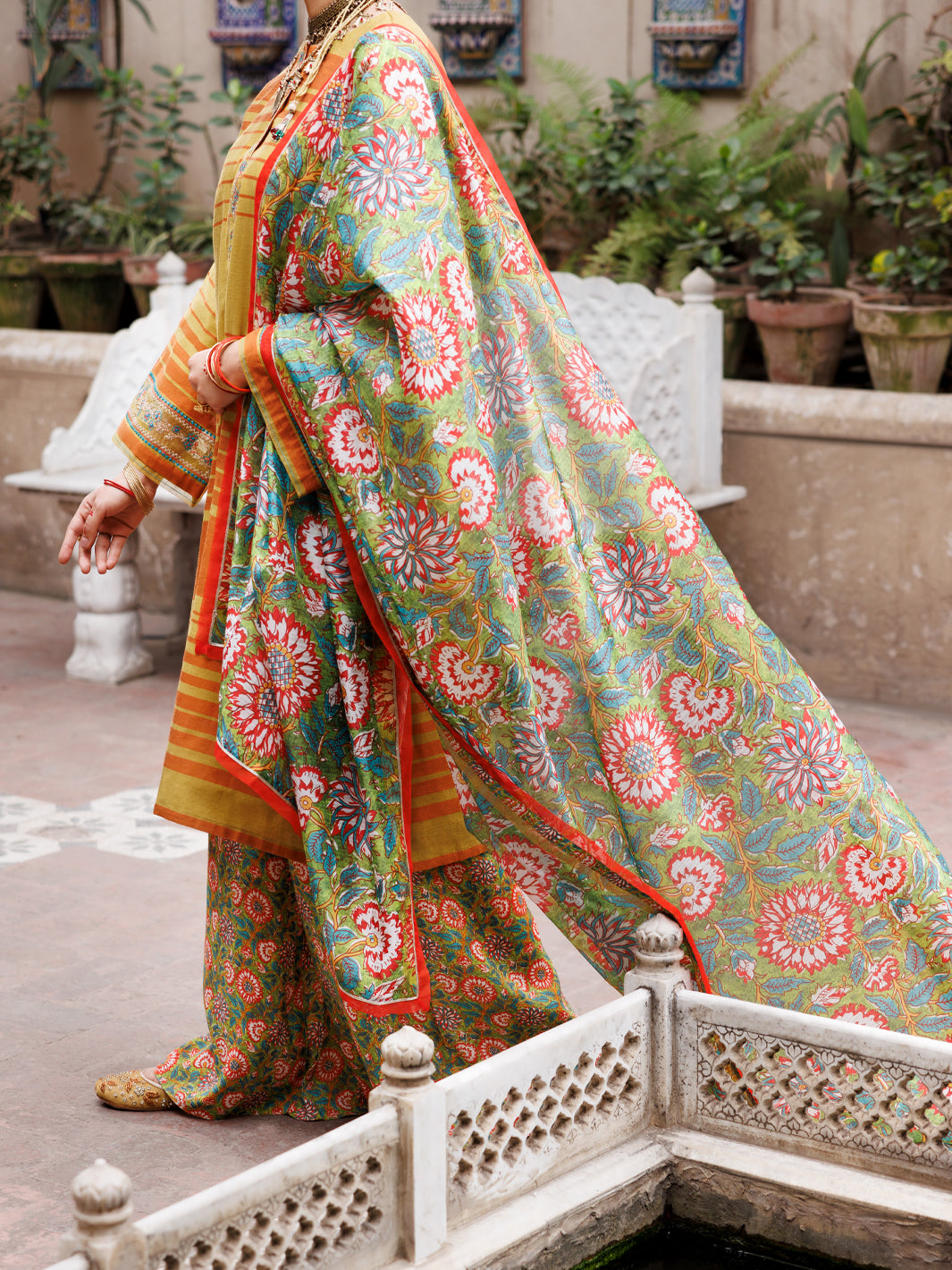 Yarn Dyed Mehndi Stitched Suit - Almirah