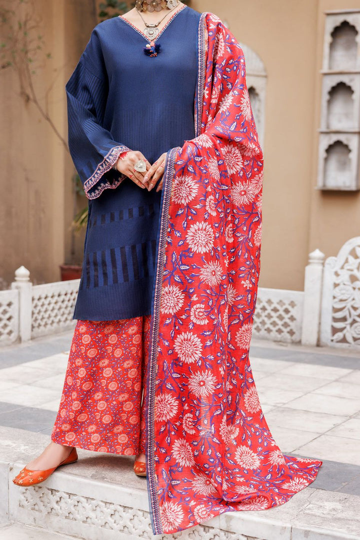 Yarn Dyed Blue Stitched Suit - Almirah