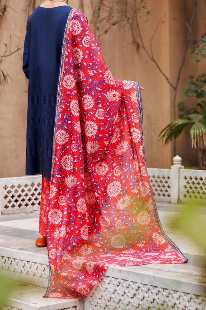 Yarn Dyed Blue Stitched Suit - Almirah