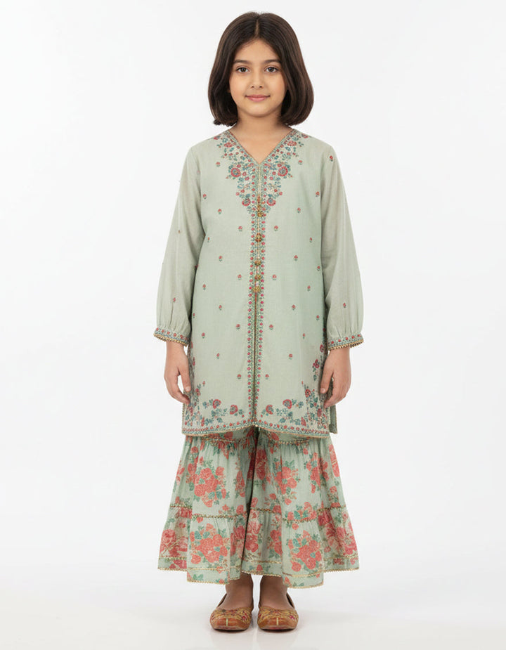 Cotton Silk Blue Stitched Suit - J. Junaid Jamshed