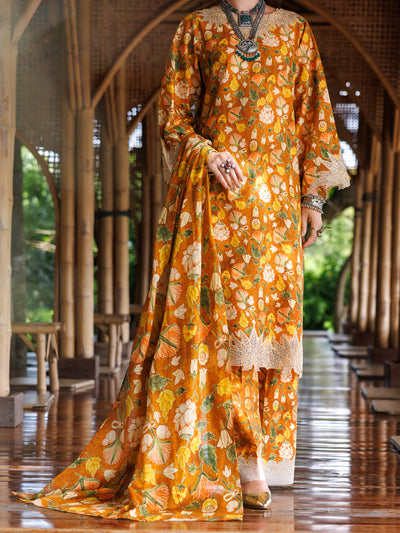 Lawn Brown Stitched Suit - Almirah