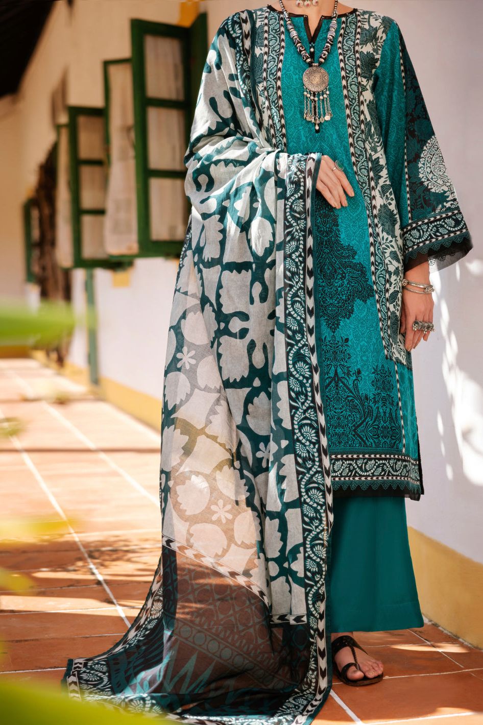 Lawn Sea Green Unstitched Suit - Almirah