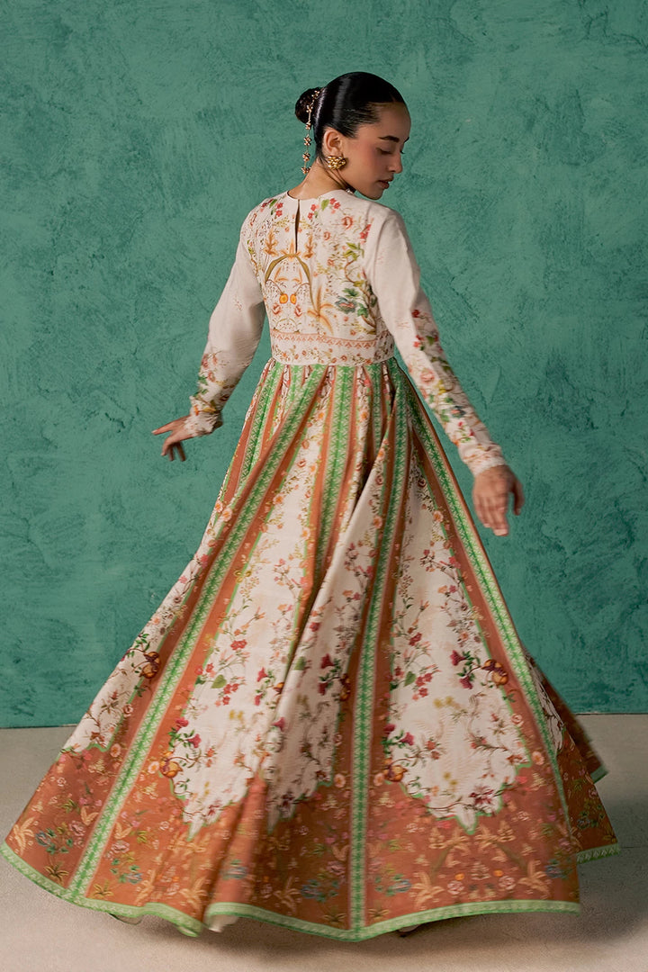 Dobby Lawn Ivory Rust Stitched Suit - Vanya