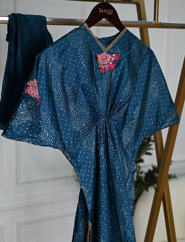 Raw Silk Teal Stitched Suit - J. Junaid Jamshed