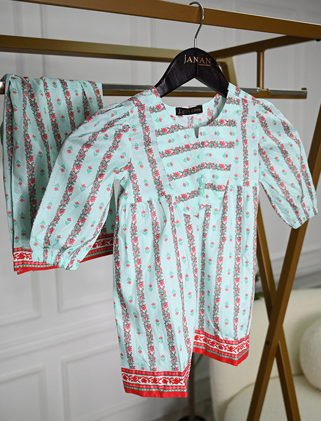 Cambric Green Stitched Suit - J. Junaid Jamshed