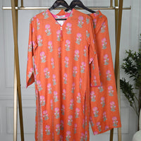 Khaddar Orange Stitched Suit - J. Junaid Jamshed