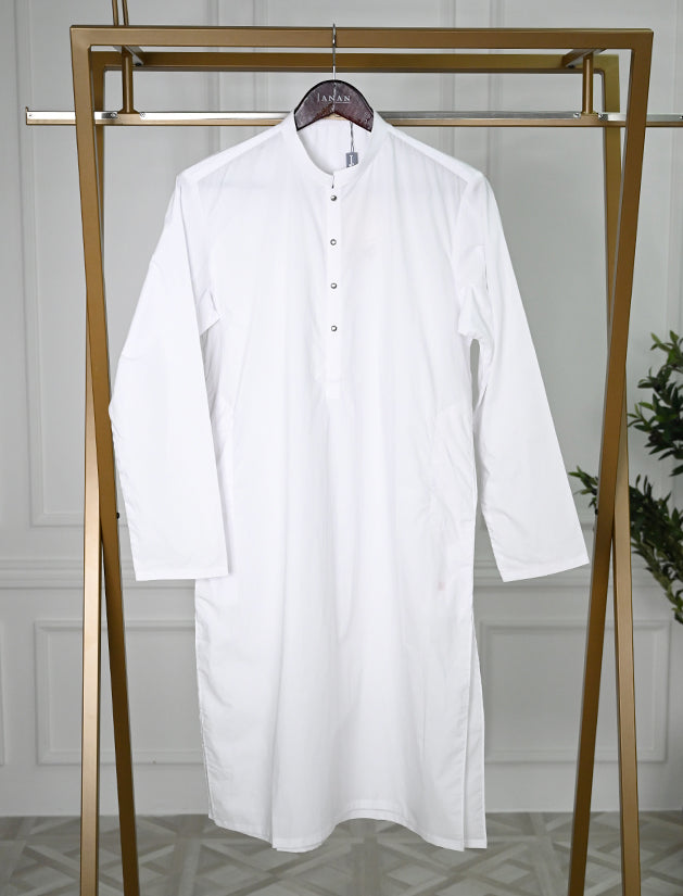 Cotton White Kurta - J. Junaid Jamshed