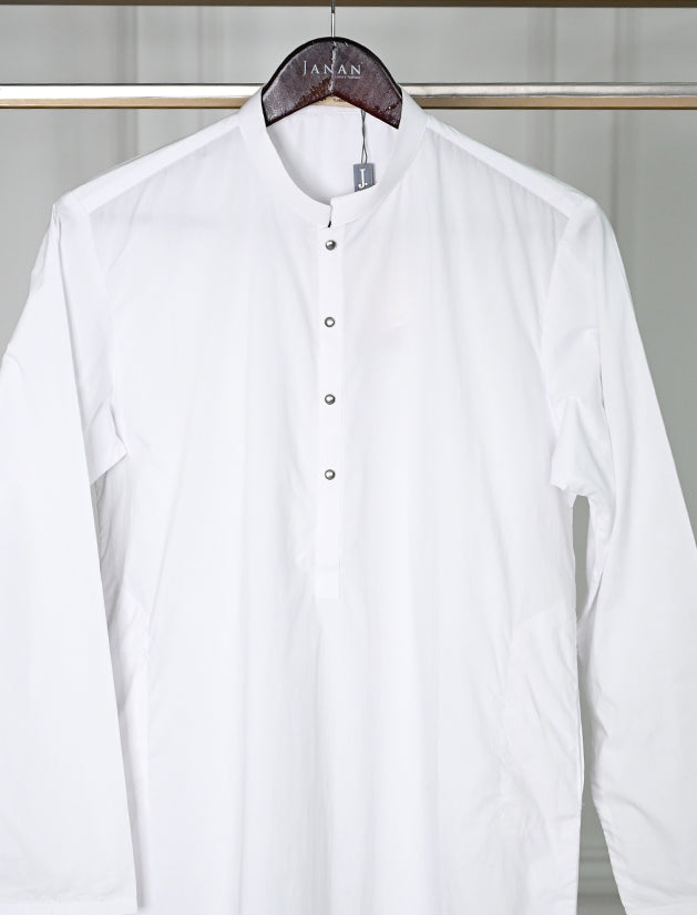 Cotton White Kurta - J. Junaid Jamshed