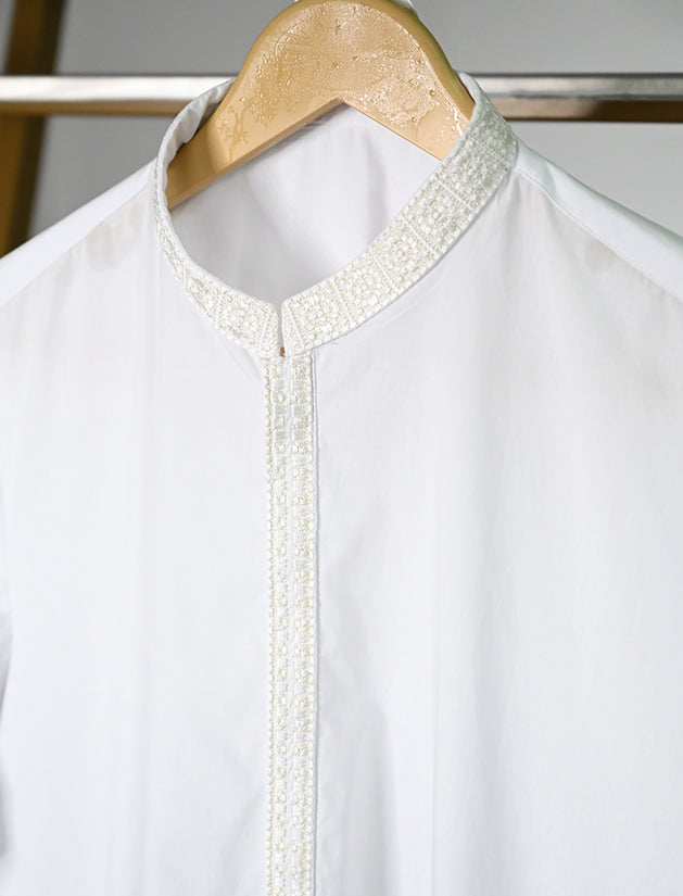 Cotton White Kurta - J. Junaid Jamshed