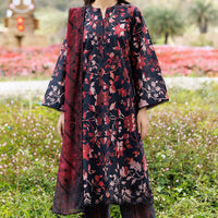 Lawn Black Stitched Suit - Jazmin