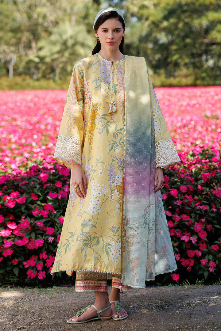 Lawn Yellow Stitched Suit - Jazmin