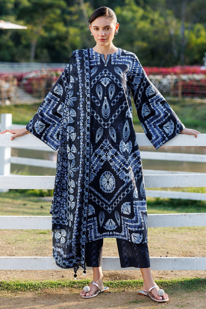 Lawn Black Stitched Suit - Jazmin
