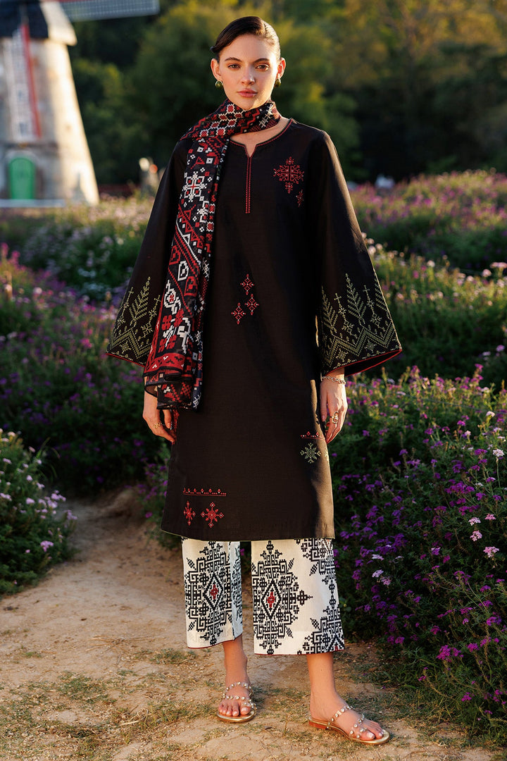 Lawn Black Stitched Suit - Jazmin