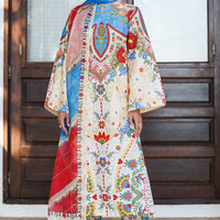 Embroidered Lawn Cream Unstitched Suit - Jazmin