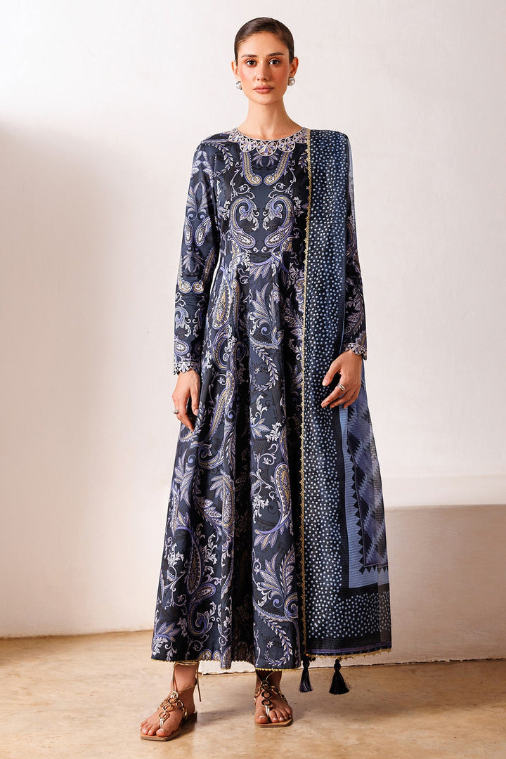 Embroidered Lawn Blue Stitched Suit - Jazmin