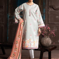 Textured Cambric Grey Unstitched Suit - Bonanza