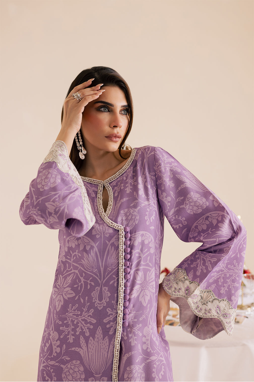 Silk Lawn Light Purple Stitched Suit - Vanya