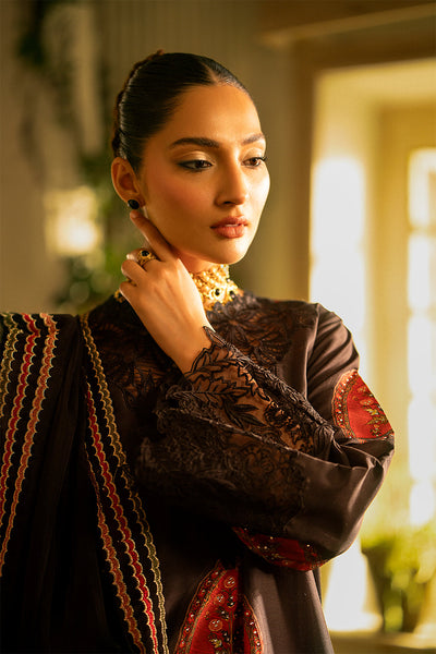 Silk Lawn & Organza Black Stitched Meraki Formal Collection - Vanya