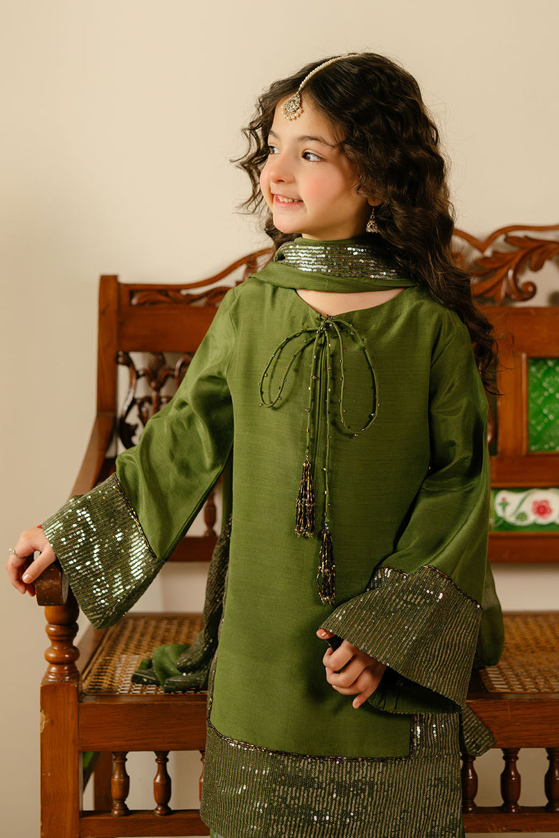Silk, Net & Chiffon Green Stitched Suit - Vanya