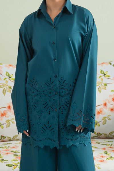 Cotton Sea Green Stitched Suit - Vanya