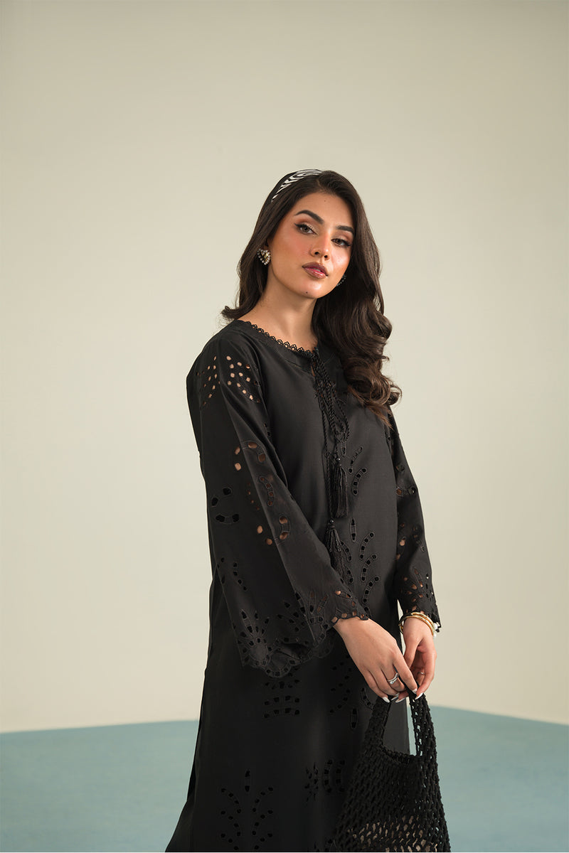 Cotton Black Stitched Suit - Vanya