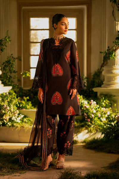 Silk Lawn & Organza Black Stitched Meraki Formal Collection - Vanya